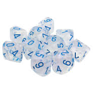 CHESSEX: BOREALIS - ICICLE/LIGHT BLUE LUMINARY (SET OF TEN D10S)