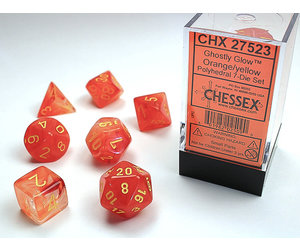 Dice Menagerie 9: Ghostly Glow Poly Orange/Yellow (7)