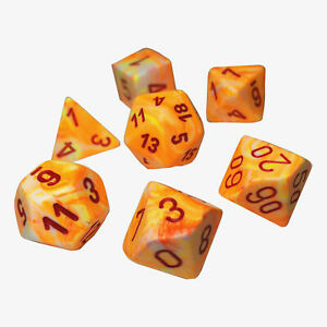 Dice Menagerie: CHX27453: 7-Die Set Festive: Sunburst/Red