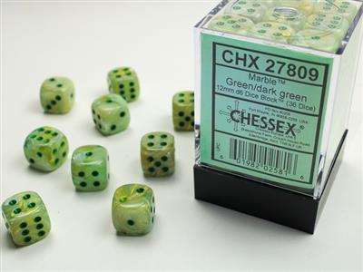 MARBLE  GREEN/DARK GREEN DICE BLOCK