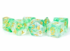 Unicorn Resin Poly Dice Set: Icy Everglades (7)