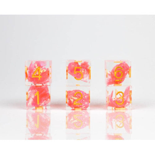 D6 Dice Set (6): Sharp Flamingo